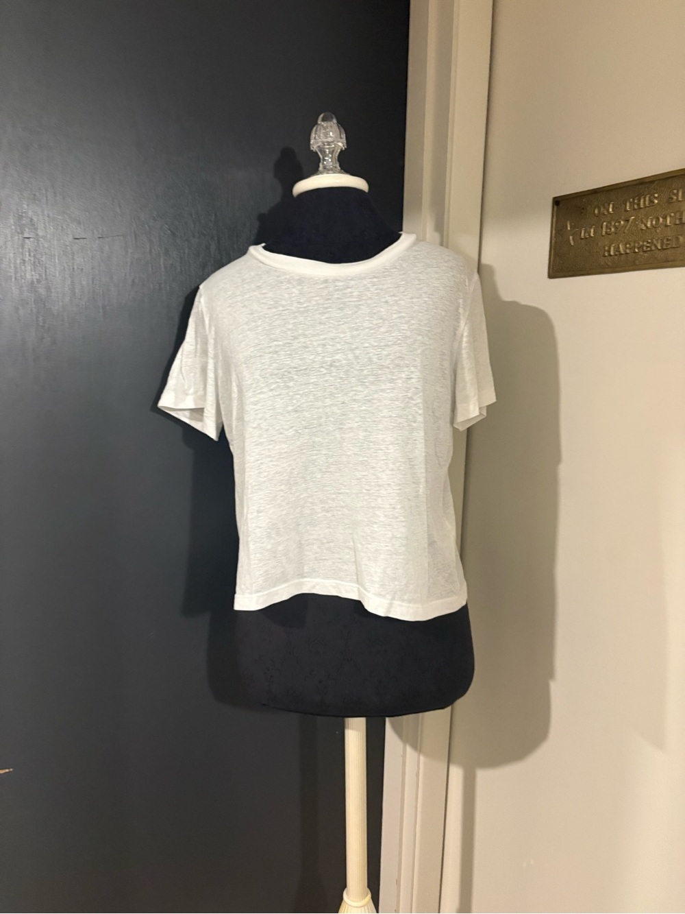 J. Crew White Short Sleeve Crewneck Cotton Blend Burnout Tee 💜